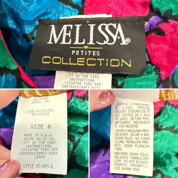 Vintage 1980s Stained Glass Belted Dress - Picture 6 of 6